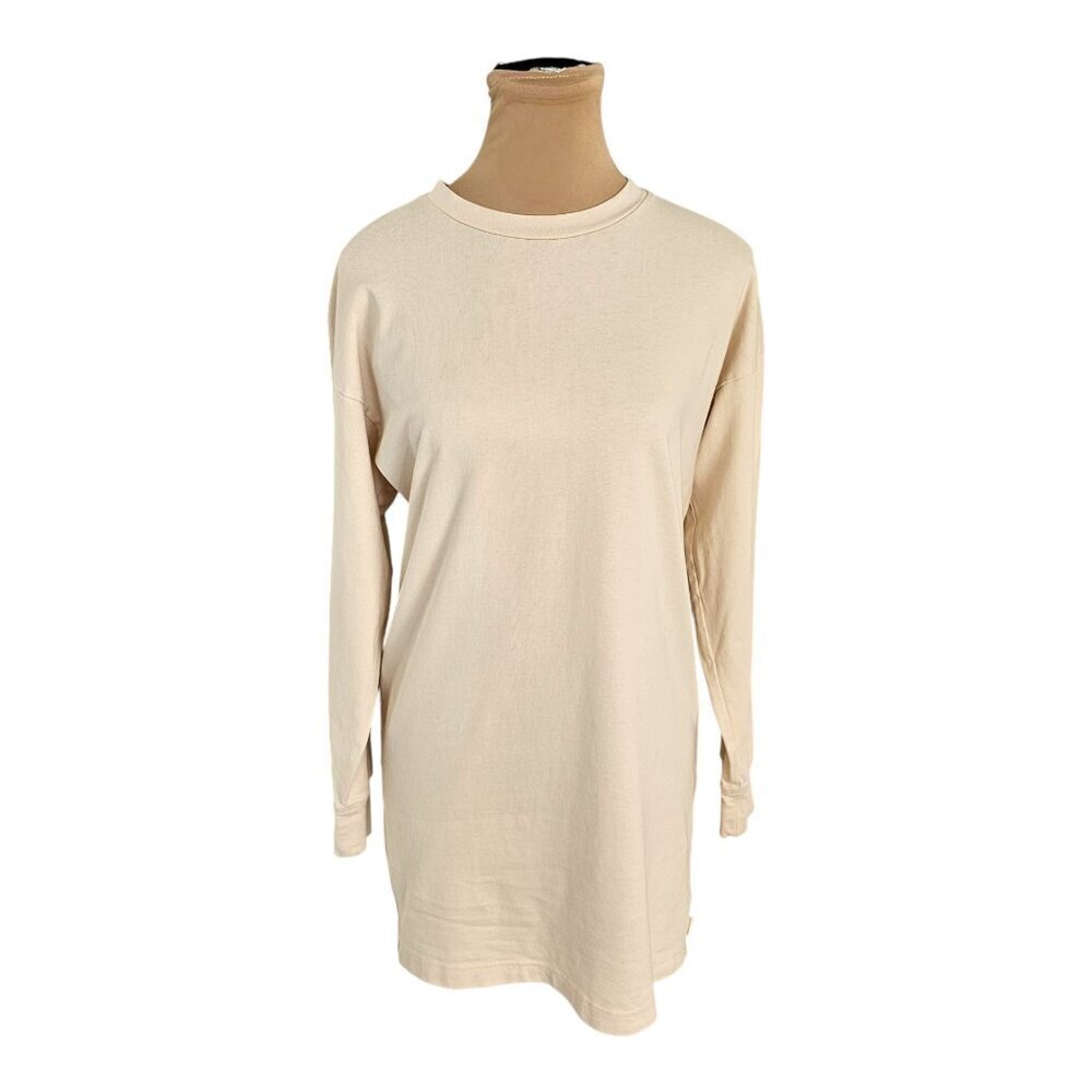 TNA Aritzia Off White Cream Long Sleeve Shirt Dress Sz XXS